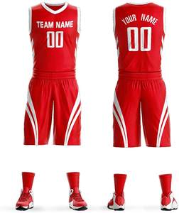 Uniformes de basket-ball vierges Les uniformes en polyester de conception bon marché à séchage rapide acceptent l'impression de logo personnalisé - Product Image 6