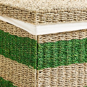 Wholesale Eco Friendly <b>Wicker</b> Striped Seagrass Storage <b>Baskets</b> Natural Hand Woven Hamper For Home Laundry Toys <b>Cheap</b> Bulk Price - Product Image 5
