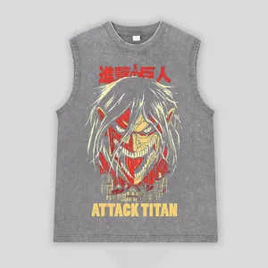 Personalizado de alta calidad 100% algodón de gran tamaño lavado con ácido Dtg logotipo impreso Boxy Fit Vintage Unisex recortado hombres chaleco camisetas sin mangas Oem - Product Image 4