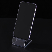 Support d'affichage mobile personnalisable en acrylique transparent, léger, écologique et élégant pour smartphones – Idéal pour les magasins modernes