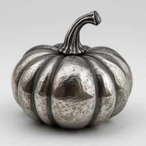 Linterna de calabaza de aluminio hecha a mano con talla perforada, acabado plateado pulido, perfecto para el elegante HOGAR DE Halloween - Product Image 1