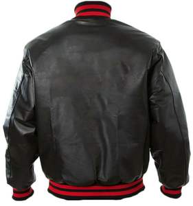 แจ็คเก็ตบอมเบอร์หนังแท้สำหรับผู้ชายแจ็คเก็ตแฟชั่นหนังวัวธรรมชาติปรับแต่งได้แขนยาว - Product Image 5