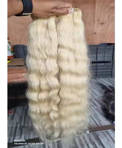 Paquetes de cabello rubio de alta calidad Paquetes de cabello virgen Rubio de trama de templo crudo Precio al por mayor Paquetes humanos vírgenes - Product Image 5