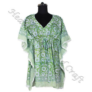 Nouvelle arrivée 2024 indien main bloc imprimé caftan Robe KFCS082 Robe d'été Kimono vacances coupe ample Robe vêtements pour femmes - Product Image 6