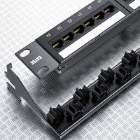 Kabel jaringan manajemen Data CAT5 bingkai distribusi 19 inci 24 Port Panel Patch kosong