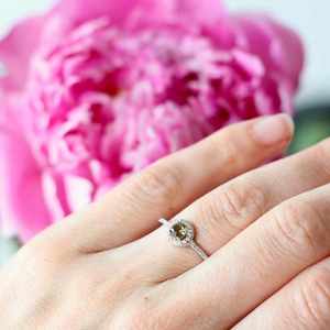 Anillo solitario de Plata de Ley 925 hecho a mano, moldavita cruda Natural, cristal del desierto libio, piedra preciosa de Jade blanco, regalo para ella - Product Image 5