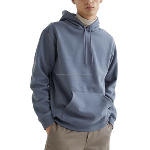 Sweat à capuche pour homme surdimensionné personnalisé de haute qualité en molleton de coton vierge brodé uni tricoté avec logo imprimé en gros - Product Image 1