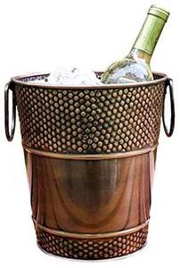 Cubo de Hielo de Cobre Martillado con Asas Laterales |   Enfriador de Vino y Champán de Lujo |   Decoración de Mesa para Bar, Hotel, Fiesta, Decoración del Hogar - Product Image 2