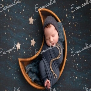 Accesorios de Fotografía de Bebé Recién Nacido, Cuenco de Madera con Forma de Luna Maravillosa, Accesorios de Madera Vintage, Diseño Creativo - Product Image 1