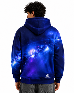 Sudadera con Capucha Estampada Galaxy para Hombre de SINEWY SPORTS, 100% Poliéster Tejido, Estilo Casual para Otoño, Corte Regular con Diseño de Bolsillo - Product Image 3