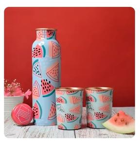 Nueva botella de cobre impresa Cobre sólido Botellas para beber saludables de alta calidad en textura de mármol Acabado - Product Image 3