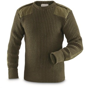 Suéteres Tácticos de Invierno para Hombre, Transpirables, 100% Lana, con Bolsillo en el Pecho y Parches, Cuello Redondo, para Uniformes - Product Image 5