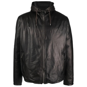 Veste d'hiver à capuche en peau de mouton véritable originale pour homme, col montant, logo frontal, imperméable, dernier design, OEM, haute qualité, personnalisable - Product Image 1