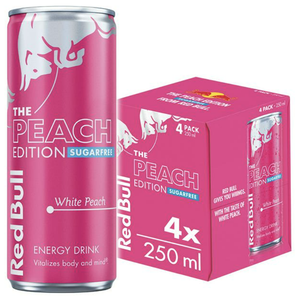 Bebida Energética Red Bull Sin Azúcar Edición Verano Melocotón Blanco de Alta Calidad, 12 x 250ml, Refrescante y Baja en Calorías, Precio - Product Image 1