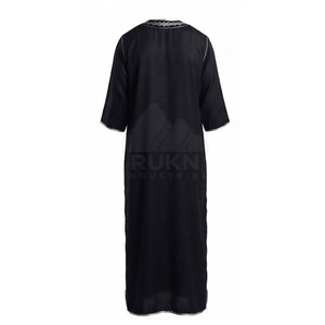 Nouvelle jubba marocaine pour hommes en coton, décontractée, respirante, légère, élégante, vêtement traditionnel, coupe confortable, design épuré - Product Image 5