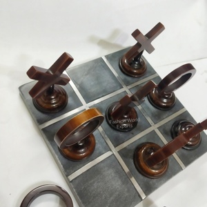 Sofisticada decoración del hogar Estilo Vintage Resina de mármol Hecho a mano Tic Tac Toe Board O X Juego Heirloom Gift Set Juego de ajedrez - Product Image 2