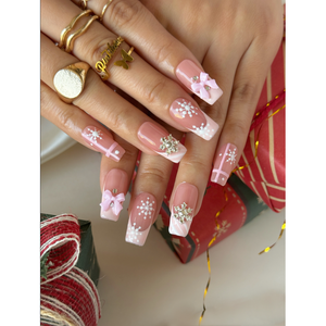 Uñas Postizas Rosa Invierno Brillante - Product Image 2