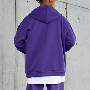 Sudadera con capucha estampada completamente personalizada para hombre, de color sólido y cremallera completa Sudadera con capucha, ropa informal de invierno de algodón 100% de gran tamaño, sudaderas con capucha para hombre - Product Image 2