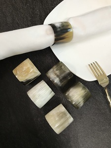 Porte-serviettes en corne de buffle, forme ronde, porte-serviettes pour hôtels de luxe, restaurants et tables de mariage, haute qualité - Product Image 3