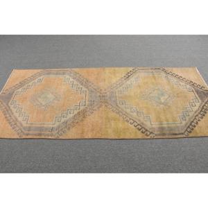 Turkish Rug, 2.9x7 ft Accent Vintage Rug, <b>Yellow</b> Gray Abstract Rug - Product Image 3