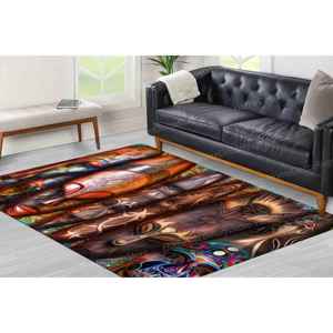 African <b>Traditional</b> Mask <b>Rugs</b>, African <b>Rug</b>, Printed <b>Rug</b>, Ethnic Design,With Pile Soft <b>Rug</b> - Product Image 2