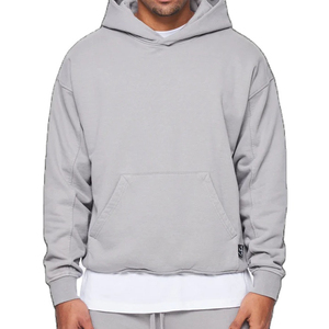 basics cotton blended Custom 100% Cotton Heavyweight <b>Hoodie</b> Oversized Full-Zip Fleece in <b>Black</b>, High Quality <b>Plain</b> - Product Image 3