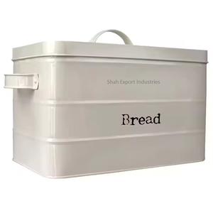 Premium Quality <b>White</b> Color <b>Bread</b> Box Made in Metal for Home Kitchen Bakery Storage Usage Fresh <b>Bread</b> <b>Bin</b> With Lid - Product Image 3