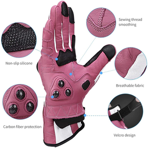 Gant de moto en cuir personnalisé pour hommes et femmes Gants de moto imperméables à écran tactile plein doigt - Product Image 4