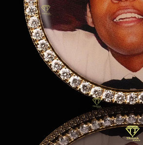 Pendentif à mémoire hip-hop glacé fait à la main personnalisé VVS Lab Grown Diamond 925 bijoux en sterling - Product Image 3