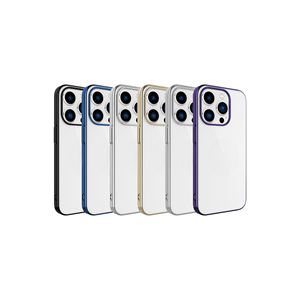 Étui de protection rigide en PC avec cadre doré Netzy de luxe pour iPhone 15 Pro, ajustement fin, antichoc - Product Image 2