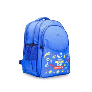 Mochila azul para niños P85385 Estilo vintage con malla de moda y cierre de cremallera impermeable de material Oxford - Product Image 2
