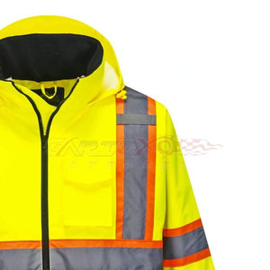Veste de sécurité haute visibilité, classe 1 ANSI, réfléchissante, imperméable, pour travaux de construction et de voirie, avec logo personnalisé - Product Image 4