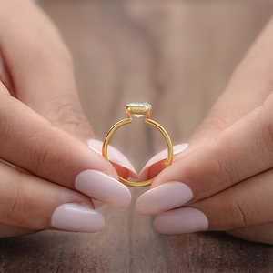 El mejor diseño elegante, juego de bisel de diamante Esmeralda, anillo de compromiso solitario, anillo de diamante cultivado en laboratorio, piedra principal, anillo de oro sólido de 14K - Product Image 2