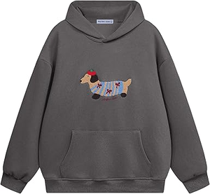 Sweat à capuche pour homme en polaire Spandex/Polyester de haute qualité, doublure dessin animé, streetwear printemps, impression en relief sur denim épais - Product Image 1