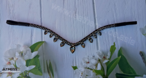 Frontaliers équestres haut de gamme en cuir avec cristaux en V, taille personnalisable, marron et noir intemporels, faits à la main MS TECHIFY EXPORTS - Product Image 5