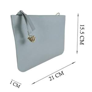 จี้ห้อยคอสีฟ้าแบบมีซิปลายเม็ดเล็กๆกระเป๋าสะพายหนังสไตล์วินเทจผู้ผลิตจากอินเดีย - Product Image 2