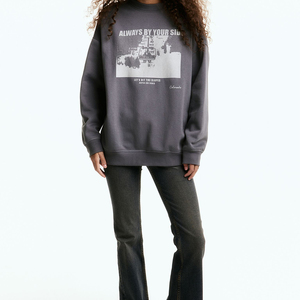 Logo personnalisé femmes plaine polaire filles sweats goutte épaule sweat femmes sweat O cou sweat - Product Image 1