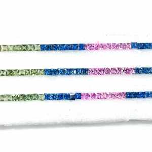 พลอยไพลินธรรมชาติหลากสี ขนาด 3 มม. ทรงเจ้าหญิง ทรงเหลี่ยม ผ่านการรับรอง IGI เกรดพรีเมียม สำหรับทำเครื่องประดับ ขายส่งจำนวนมาก - Product Image 2