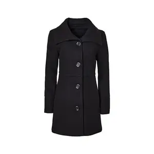 New Design Large Size Long Woolen Coat Winter Collar Double-Breasted Jacket Slim Luxury Fabric Wool Woman Coat