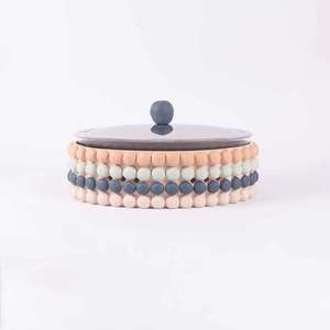 Réchaud à nourriture rond en acier inoxydable, buffet, fondue, design moderne et luxueux, durable, antiadhésif, couvercle en bois isolé pour mariage - Product Image 3