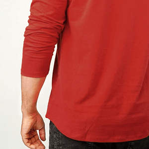 Camiseta de Manga Larga para Hombre al por Mayor, 100% Algodón de Alta Calidad, Diseño Liso, Cuello Redondo, con OEM - Product Image 5