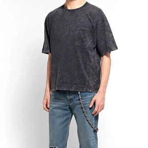 100% coton T-shirt pour hommes coupe ample imprimé de haute qualité personnalisé hommes lavage à l'acide t-shirts Vintage en détresse hommes acide t-shirts - Product Image 6