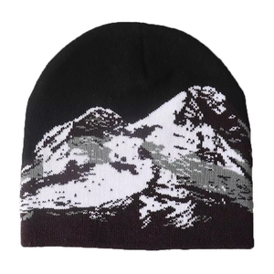 Vente en gros de streetwear uni à logo jacquard chapeaux en tricot souples noirs bonnets de sport à étiquettes personnalisées pour femmes bonnet - Product Image 4