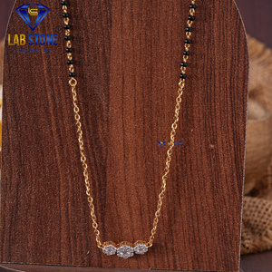 Labstone's 0.381 TDW corte redondo diamante oro amarillo Mangalsutra para bodas y regalos color rodio Chapado en - Product Image 6
