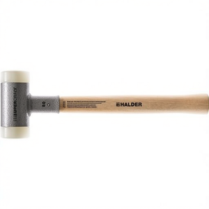 Supercraft Soft-Faced <b>Hammer</b> 335mm Length 35mm Head Diameter Hickory Recoil-Free Hard Nylon White HALDER - Product Image 3