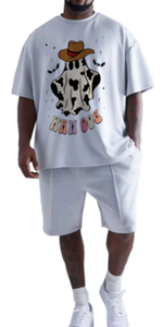 2024 OEM Custom Summer Wear Solid <b>Men</b> Printed Gym Wear Cotton <b>Short</b> Set <b>Mens</b> <b>T</b>-<b>shirt</b> <b>Shorts</b> Set - Product Image 2