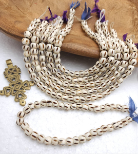 Cuentas de Hueso Talladas a Mano Ecológicas, Diseño Cuadrado Blanco Natural, Accesorios de Joyería, Manualidades, Moda, Z ENTERPRISES - Product Image 5