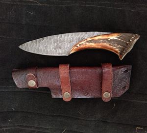 มีดดามัสกัสจับกระดูกมีดล่าสัตว์ทำด้วยมือทำจากญี่ปุ่น - Product Image 6