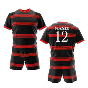 Tenues de rugby sur mesure de haute qualité 100% polyester Respirant Évacuation de l'humidité Demi-manches Couleur unie - Product Image 1