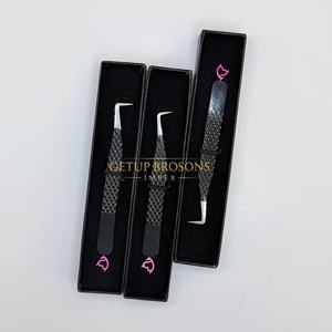 Pestañas de Fibra de 10 mm GETUP BROSONS IMPEX, Acero Inoxidable, Recubrimiento en Polvo de Color Negro Liso, Diseño con Recorte de Corazón de Diablo, Antiestáticas - Product Image 1